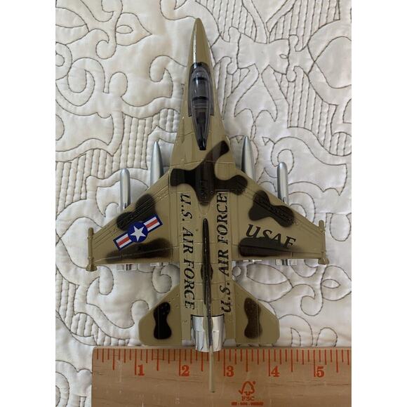 Set of 3 Planes Die-cast Metal U.S. Air Force F-16 Airplanes (2) + Blackbird - Picture 15 of 16